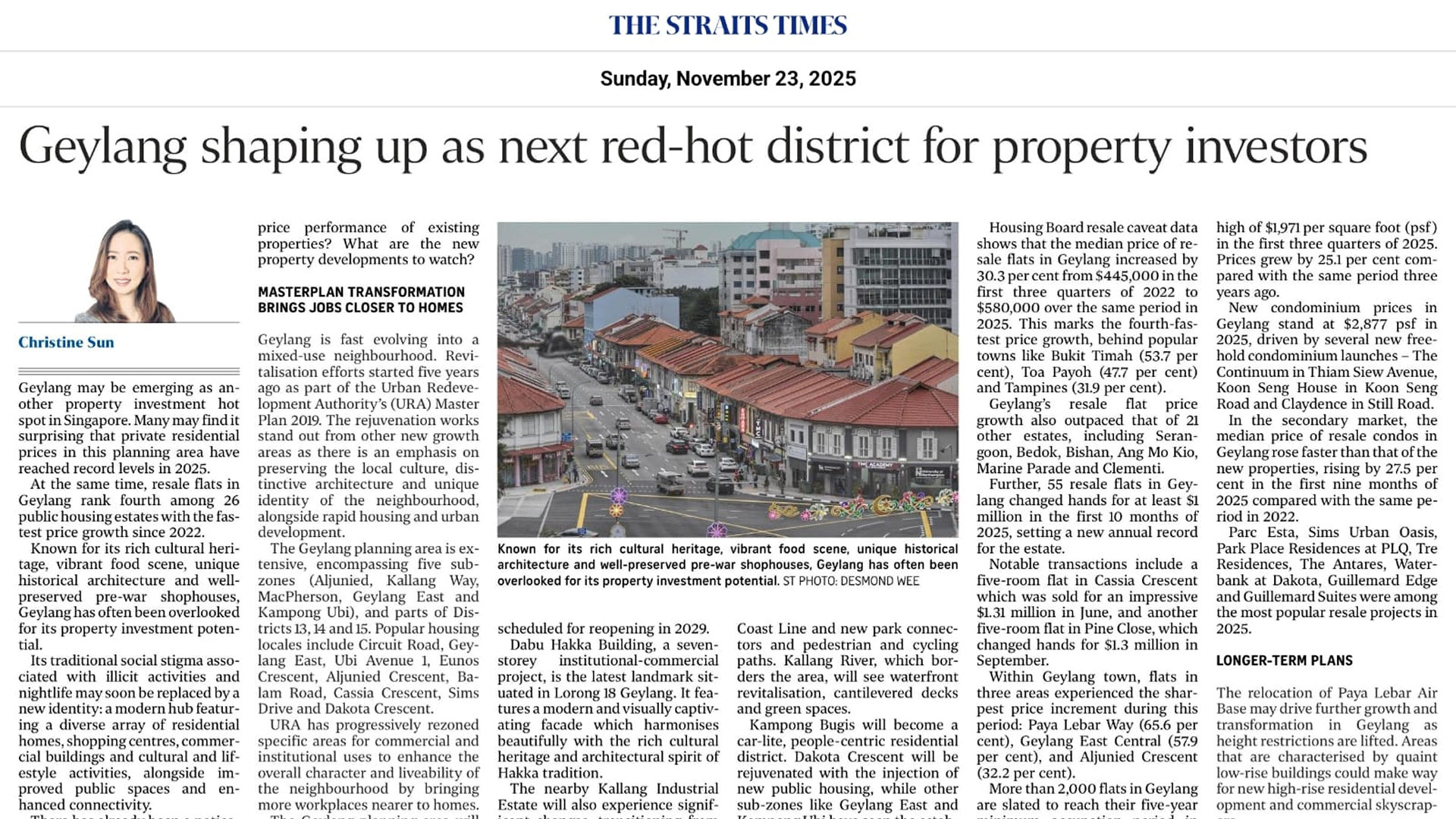 New article - Geylang shaping up as next red-hot district for property investors